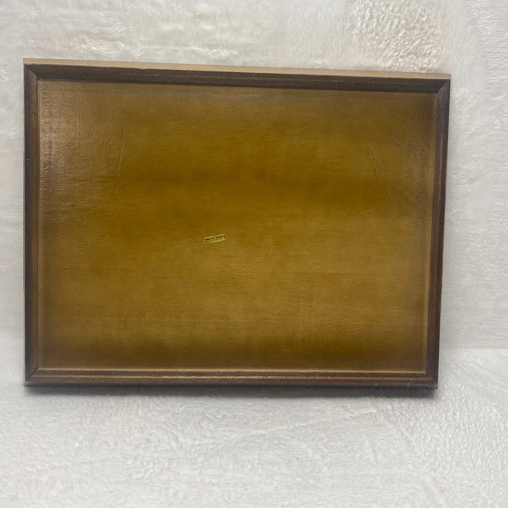 VTG Rabbits In The Snow Wooden Serving Tray Decorative‎ Farmhouse Christmas